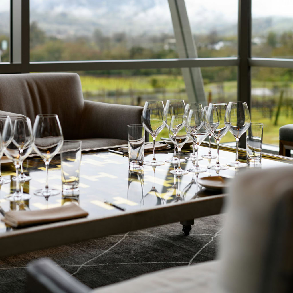 Wine Glasses on table